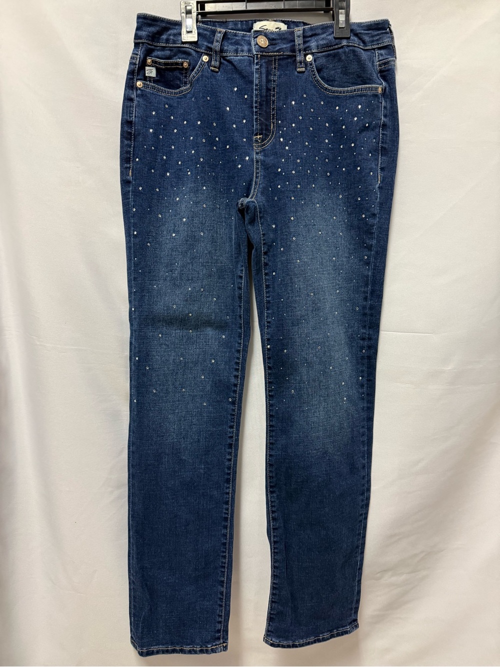 Seven7 Women’s Dark Blue Embellished Jeans